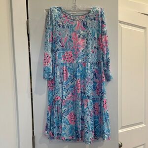 Lilly Pulitzer Vibrant Pink and Blue Dress